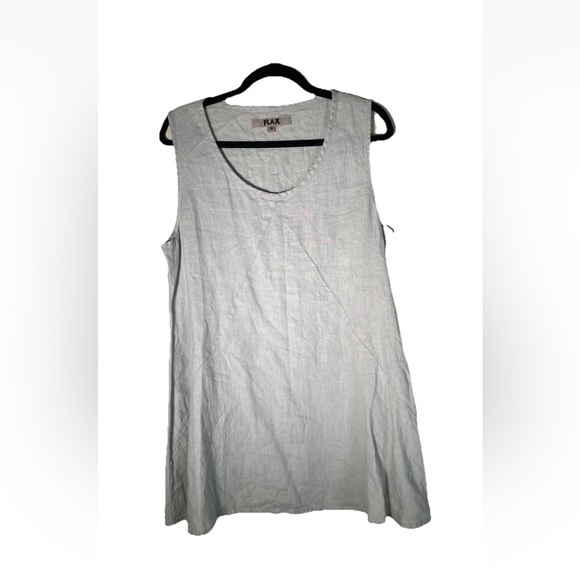Flax By Jeanne Engelhart Linen Sleeveless Mini Dress Top Tank Sz S Lagenlook - Picture 4 of 15